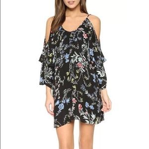 Parker Black Floral Agave Dress Size Extra Small